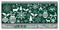 New York Jets 6" x 12" Merry & Bright Sign