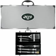 New York Jets 8 Piece Stainless Steel BBQ Set w/Metal Case