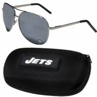 New York Jets Aviator Sunglasses and Zippered Carrying Case