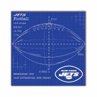 New York Jets Ball Blueprint 10" x 10" Sign