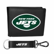 New York Jets Bi-fold Wallet & Strap Key Chain