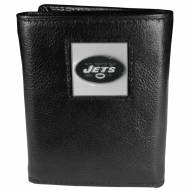 New York Jets Deluxe Leather Tri-fold Wallet in Gift Box