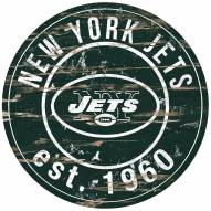 New York Jets Distressed Round Sign