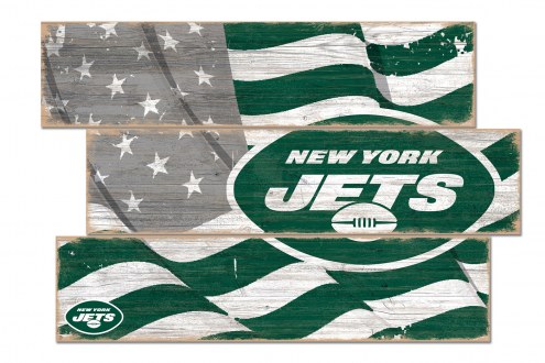 New York Jets Flag 3 Plank Sign