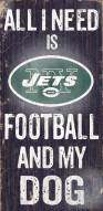 New York Jets Football & Dog Wood Sign