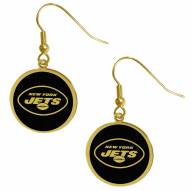 New York Jets Gold Tone Earrings