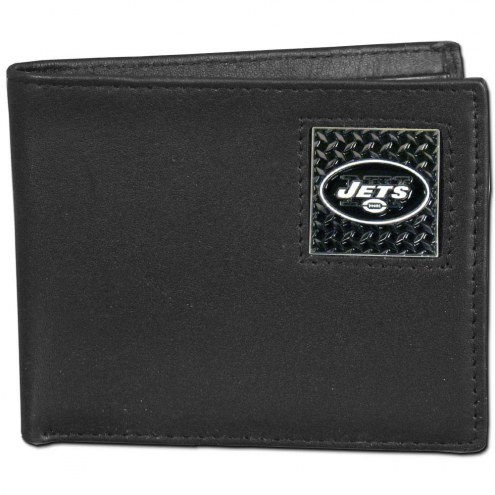 New York Jets Gridiron Leather Bi-fold Wallet Packaged in Gift Box