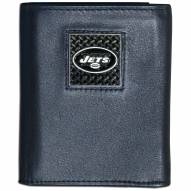 New York Jets Gridiron Leather Tri-fold Wallet Packaged in Gift Box