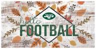 New York Jets Hello Football 6" x 12" Wall Art