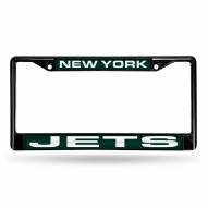 New York Jets Laser Black License Plate Frame