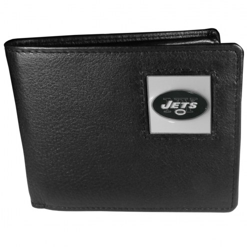 New York Jets Leather Bi-fold Wallet in Gift Box
