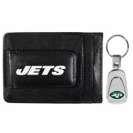 New York Jets Leather Cash & Cardholder & Steel Key Chain