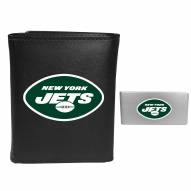 New York Jets Leather Tri-fold Wallet & Money Clip