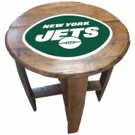 New York Jets Oak Barrel Table