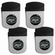 New York Jets 4 Pack Chip Clip Magnet with Bottle Opener