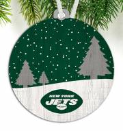 New York Jets Snow Scene Ornament