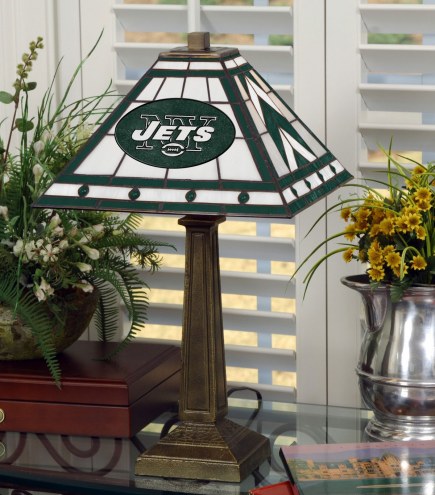New York Jets Stained Glass Mission Table Lamp