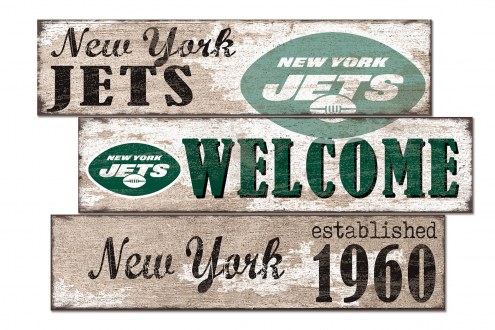New York Jets Welcome 3 Plank Sign