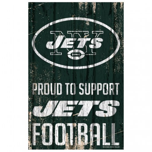 New York Jets Proud to Support Wood Sign