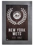 New York Mets 11" x 19" Laurel Wreath Framed Sign