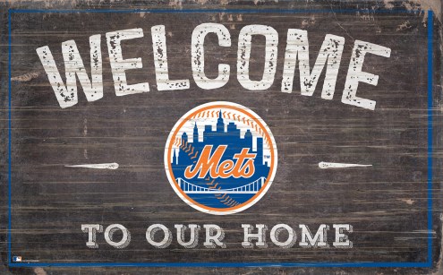 New York Mets 11&quot; x 19&quot; Welcome to Our Home Sign