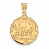 New York Mets 14k Yellow Gold Large Pendant