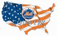 New York Mets 15" USA Flag Cutout Sign