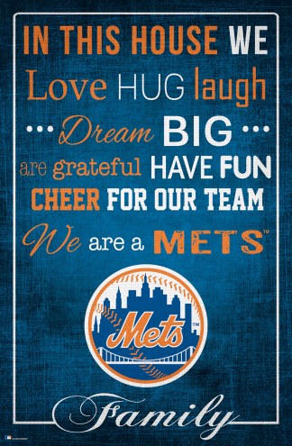 New York Mets 17&quot; x 26&quot; In This House Sign