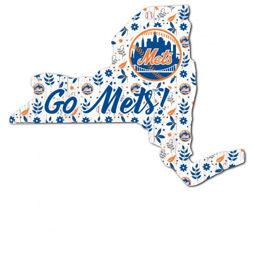 New York Mets 24&quot; Floral State Sign