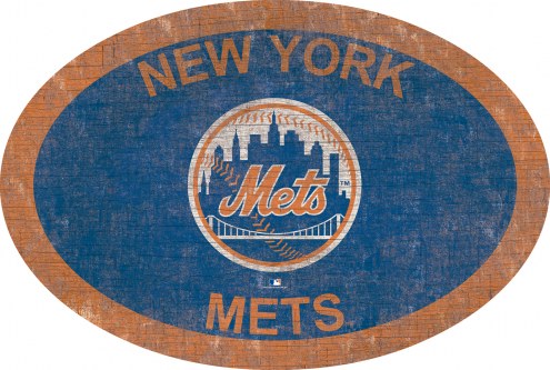 New York Mets 46&quot; Team Color Oval Sign