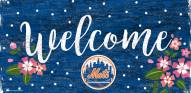 New York Mets 6" x 12" Floral Welcome Sign