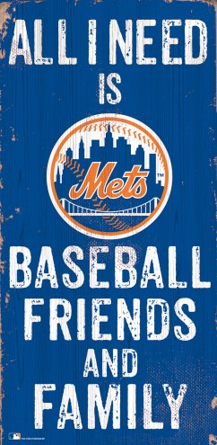 New York Mets 6&quot; x 12&quot; Friends & Family Sign