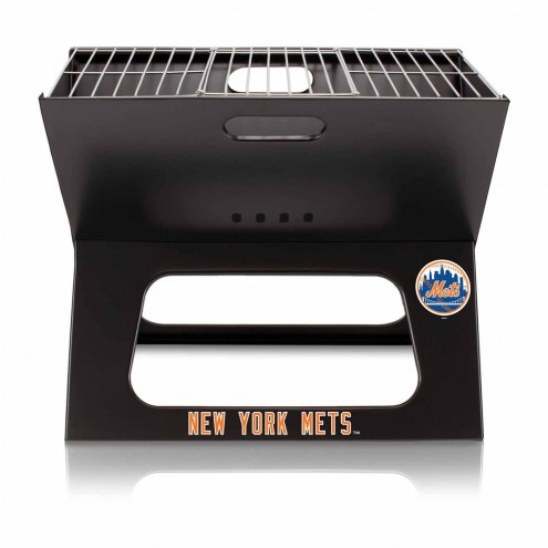 New York Mets Black Portable Charcoal X-Grill