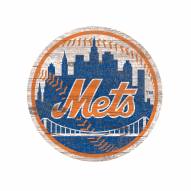 New York Mets Distressed Logo Cutout Sign