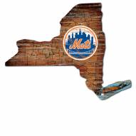 New York Mets Distressed State with Logo Sign