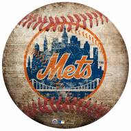 New York Mets Baseball Shaped Sign