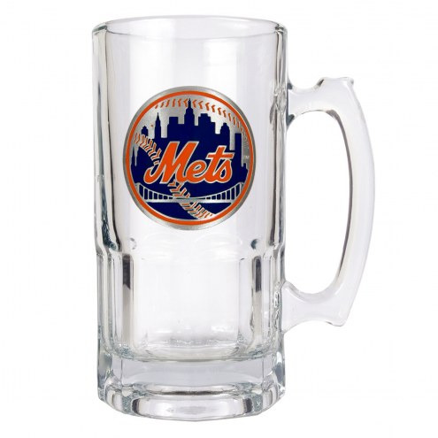 New York Mets MLB 1 Liter Glass Macho Mug