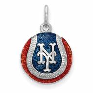 New York Mets Sterling Silver Baseball Pendant