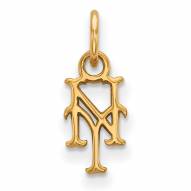 New York Mets MLB Sterling Silver Gold Plated Extra Small Pendant