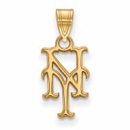 New York Mets MLB Sterling Silver Gold Plated Small Pendant