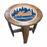 New York Mets Oak Barrel Table