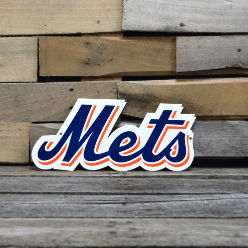 New York Mets Script 12&quot; Steel Logo Sign