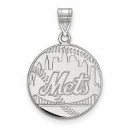 New York Mets Sterling Silver Large Pendant