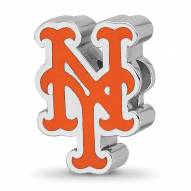 New York Mets Sterling Silver Enameled Bead