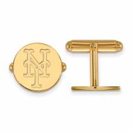 New York Mets Sterling Silver Gold Plated Cuff Links