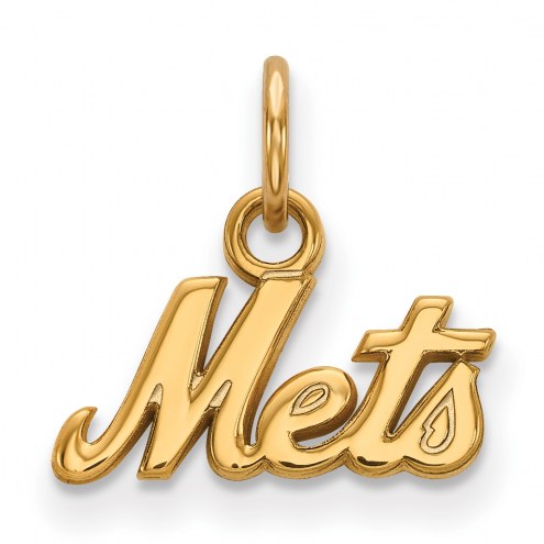 New York Mets Sterling Silver Gold Plated Extra Small Pendant
