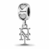 New York Mets Sterling Silver Heart Bead