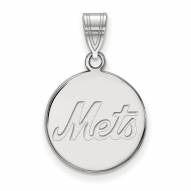 New York Mets Sterling Silver Medium Disc Pendant