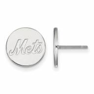 New York Mets Sterling Silver Small Disc Earrings
