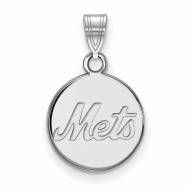 New York Mets Sterling Silver Small Disc Pendant
